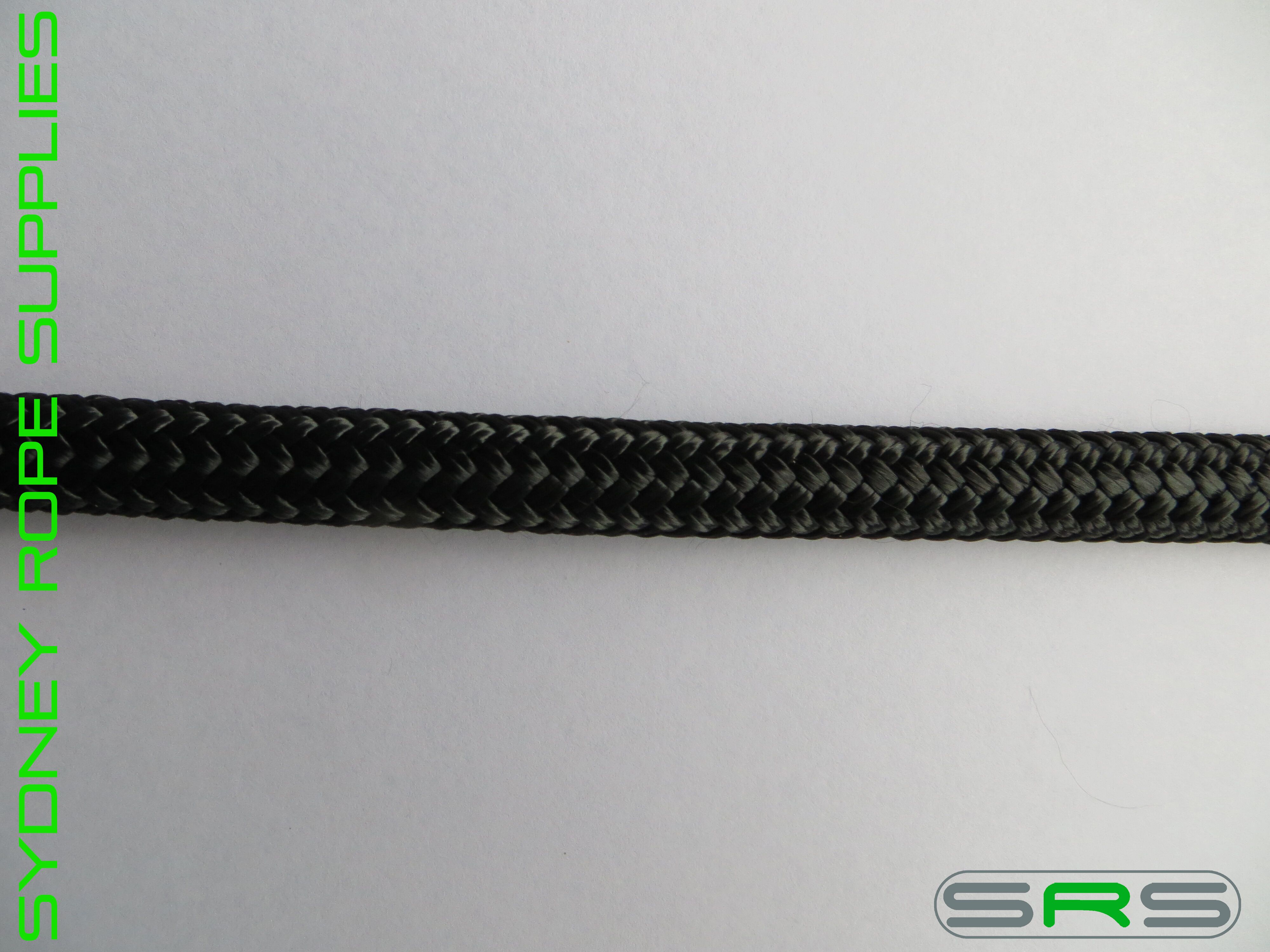16MM BLACK DOUBLE BRAIDED POLYESTER ROPE SOLD PER METRE