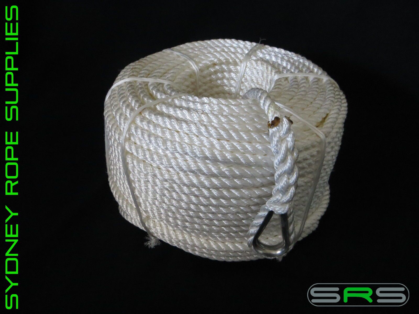8MM X 100MTR 3 STRAND NYLON ANCHOR ROPE