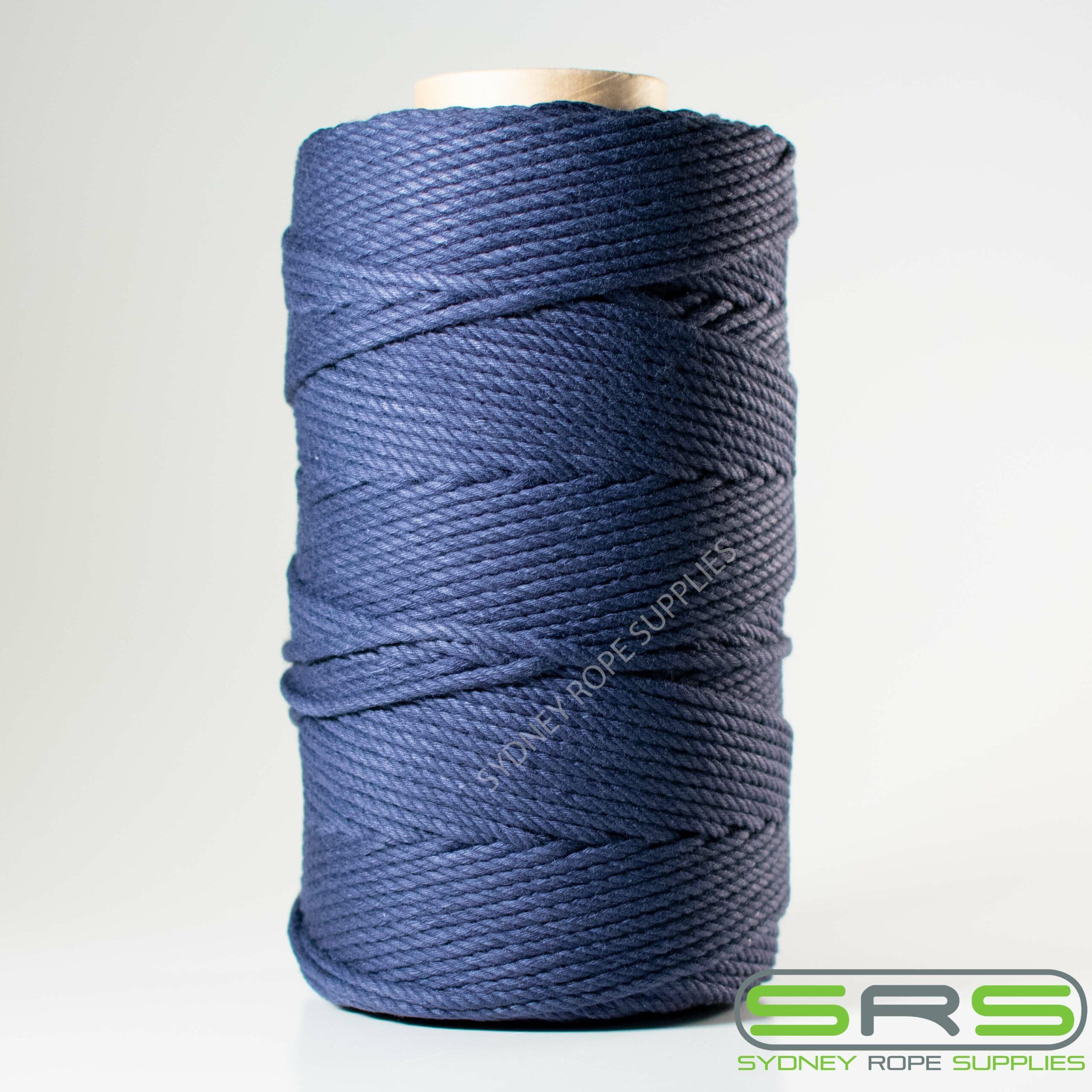 4.5MM X 195 MTR NAVY 4 STRAND COTTON MACRAME ROPE
