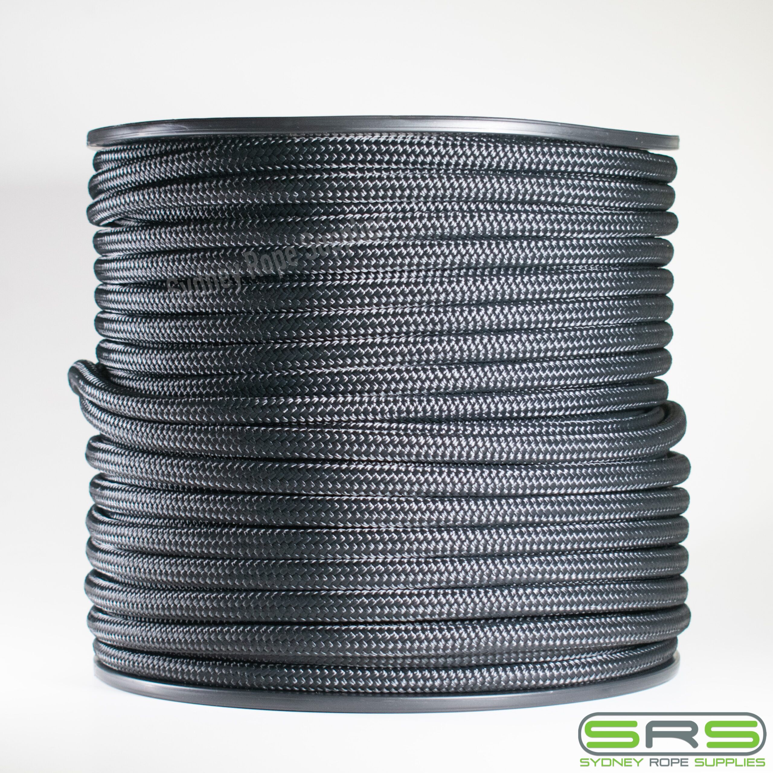 100MTR X 6MM BLACK COLOUR DOUBLE BRAIDED POLYESTER ROPE