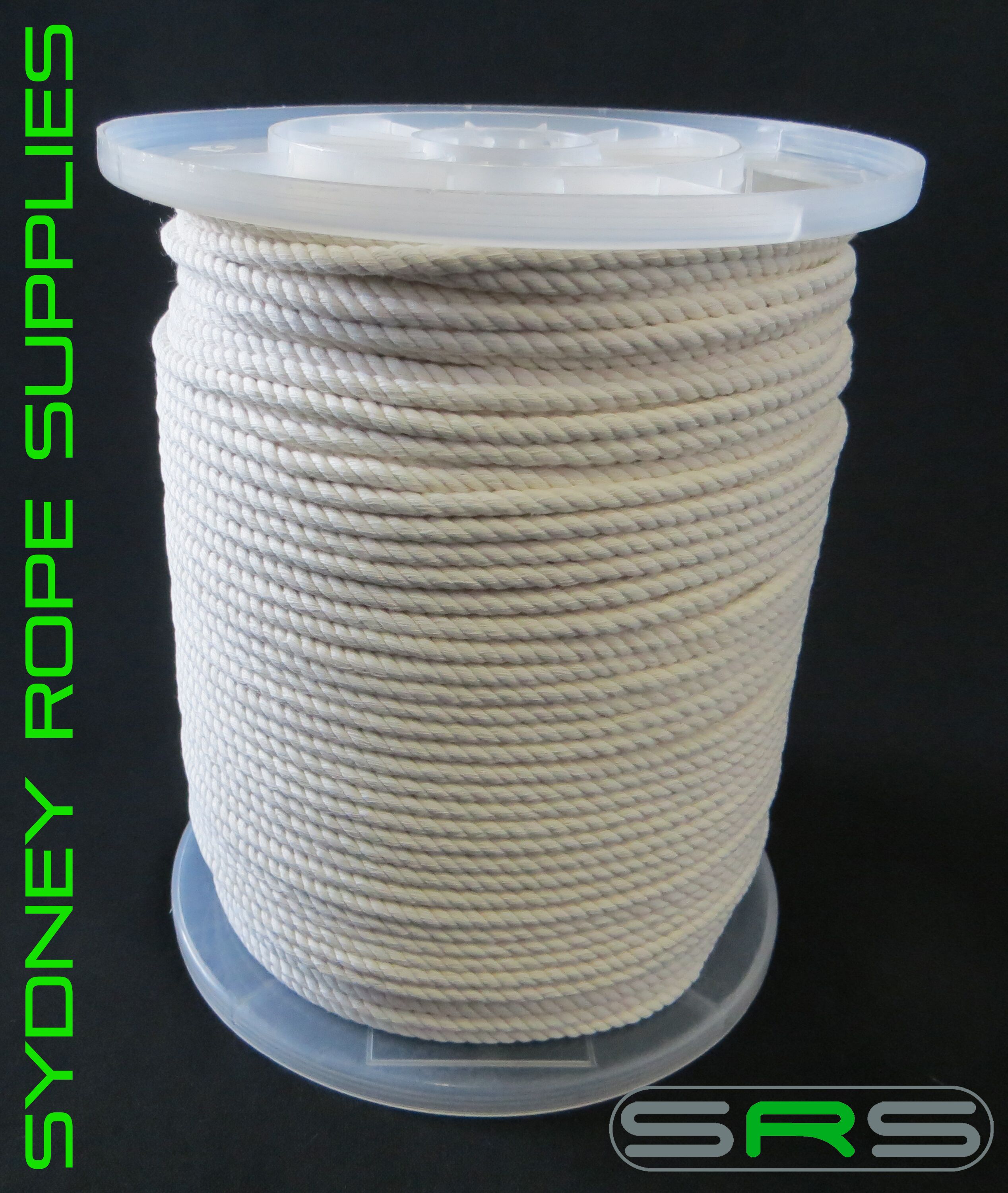 8MM X 100MTR 3 STRAND COTTON ROPE