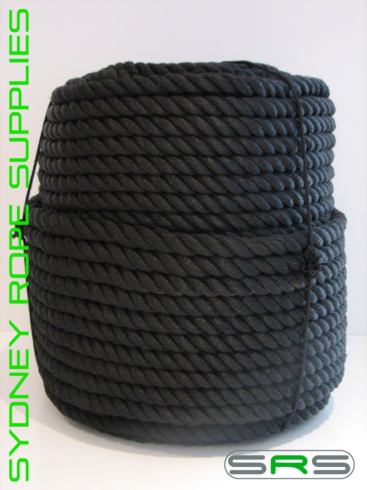 10MM STUNNING BLACK POLYESTER MOORING ROPE PER METRE
