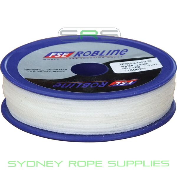 80MTRS X 0.8MM WHITE ROBLINE WAXED WHIPPING TWINE, FREE POSTAGE
